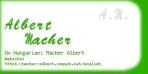 albert macher business card